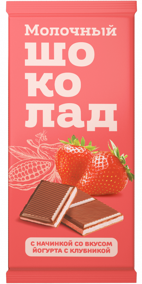  Меренга Шоколад молочный с начинкой Йогурт-Клубника,(блок 24шт по 80г)   в Орске