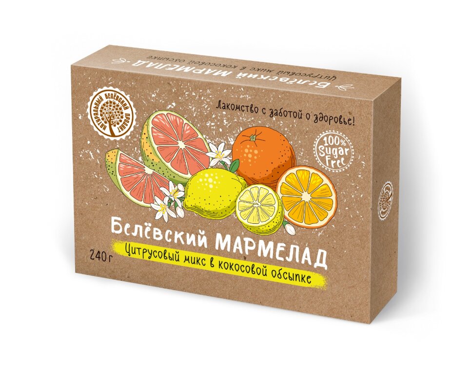  Мармелад белевский на фруктозе 240г "Цитрусовый микс" в Орске
